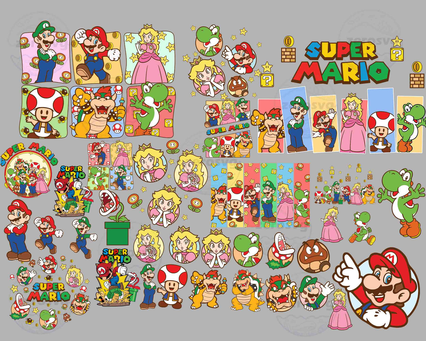 mario bundle png , 30 file super mario png ,  for Cricut, Silhouette, digital download