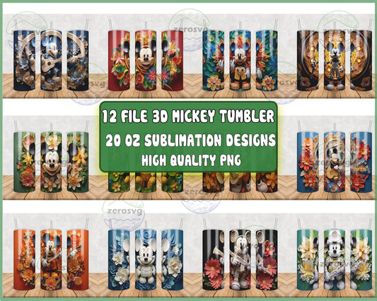 mickey tumbler 3d , 3D mickey tumbler bundle png, 20oz sublimation designs high quality png ,Designs 20 oz sublimation, Bundle Design Template for Sublimation