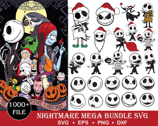 1000+ file Nightmare Before Christmas  svg,bundle Nightmare Before Christmas SVG, file cut,   for Cricut, Silhouette