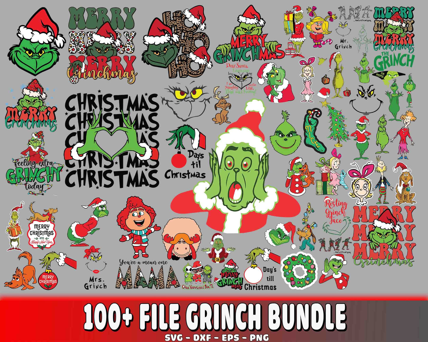 Grinch Bundle SVG , 100+ file Grinch bundle SVG PNG DXF EPS , cricut , file cut , Silhouette, digital download, Instant Download