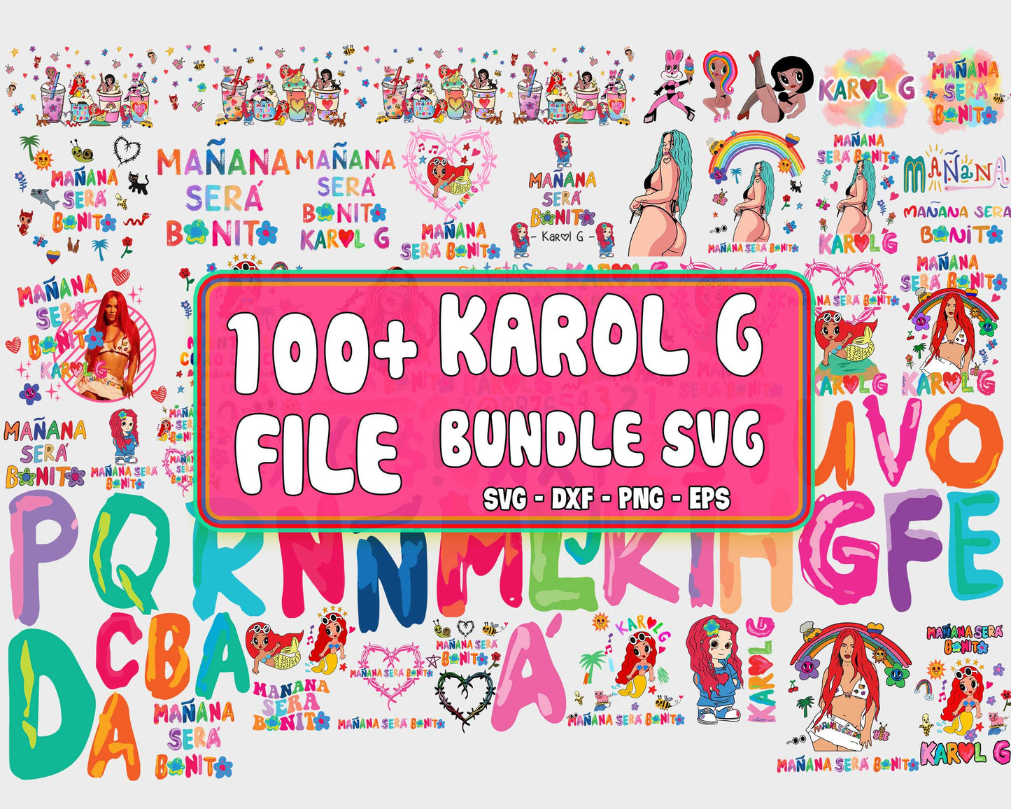 Karol G PNG bundle, Mañana Sera Bonito  PNG  ,100+ file Karol G Mañana Sera Bonito bundle png, Silhouette, digital download, Instant Download