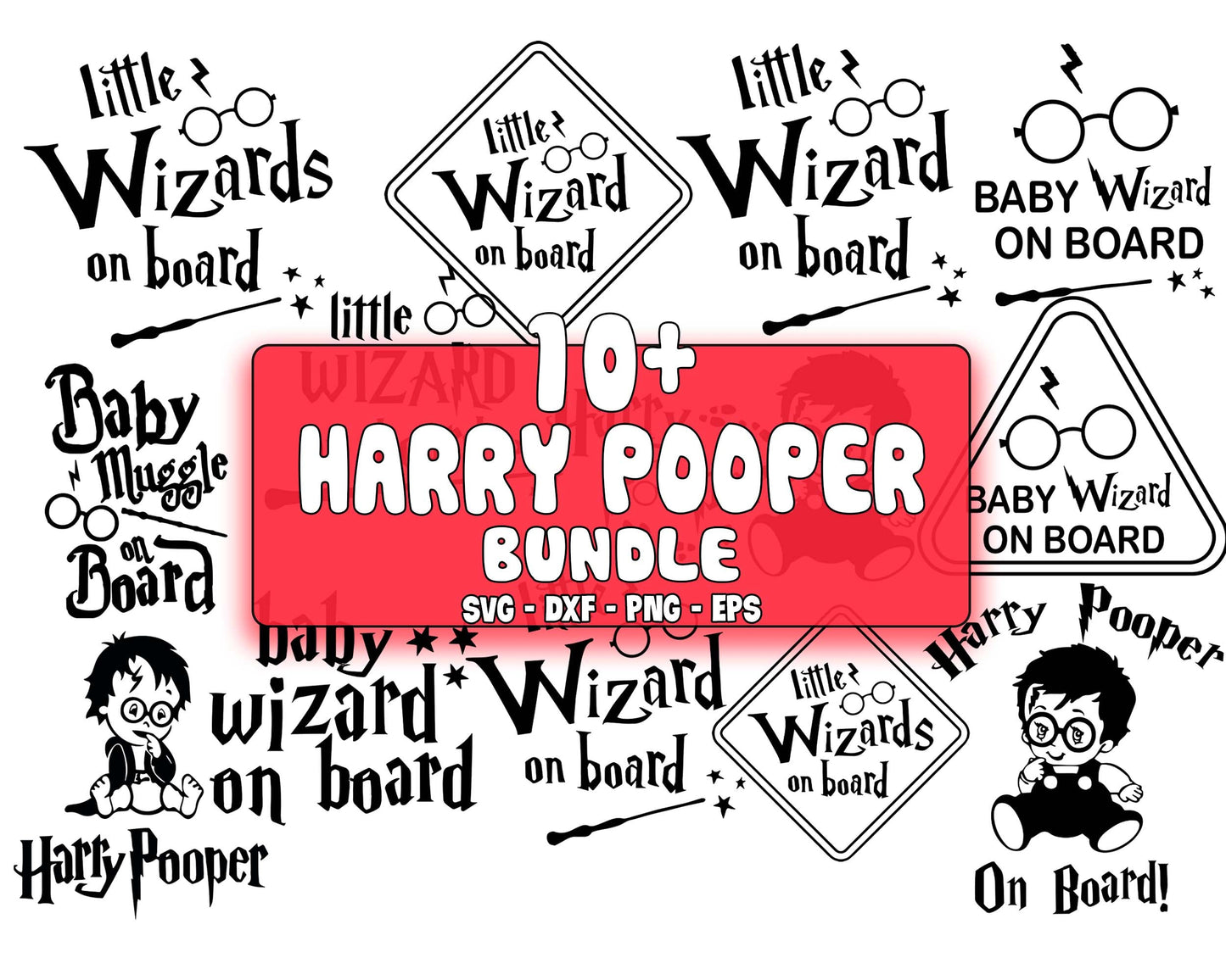 10+ file Harry Pooper On Board Baby bundle svg,dxf,png, cricut , file cut , Silhouette, Digital Dowload