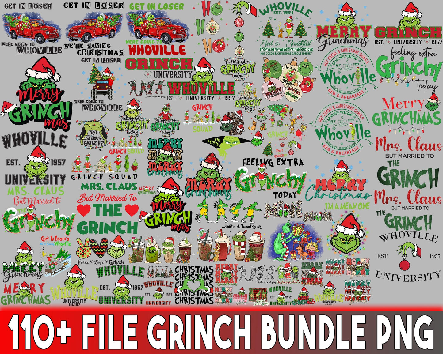 110+ file Grinch bundle PNG , bundle Grinch PNG , file cut,   for Cricut, Silhouette