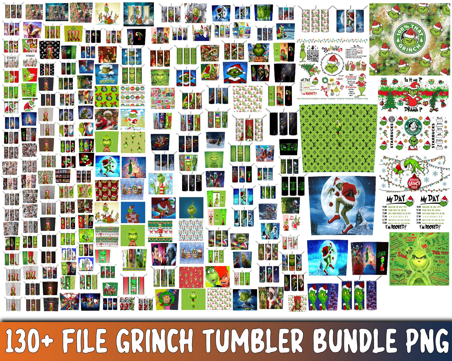 130+ file Grinch tumbler bundle PNG , bundle christmas PNG , file cut,   for Cricut, Silhouette