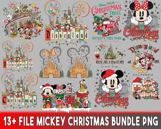 13+ file Mickey Christmas bundle PNG , bundle Mickey Christmas PNG , file cut,   for Cricut, Silhouette