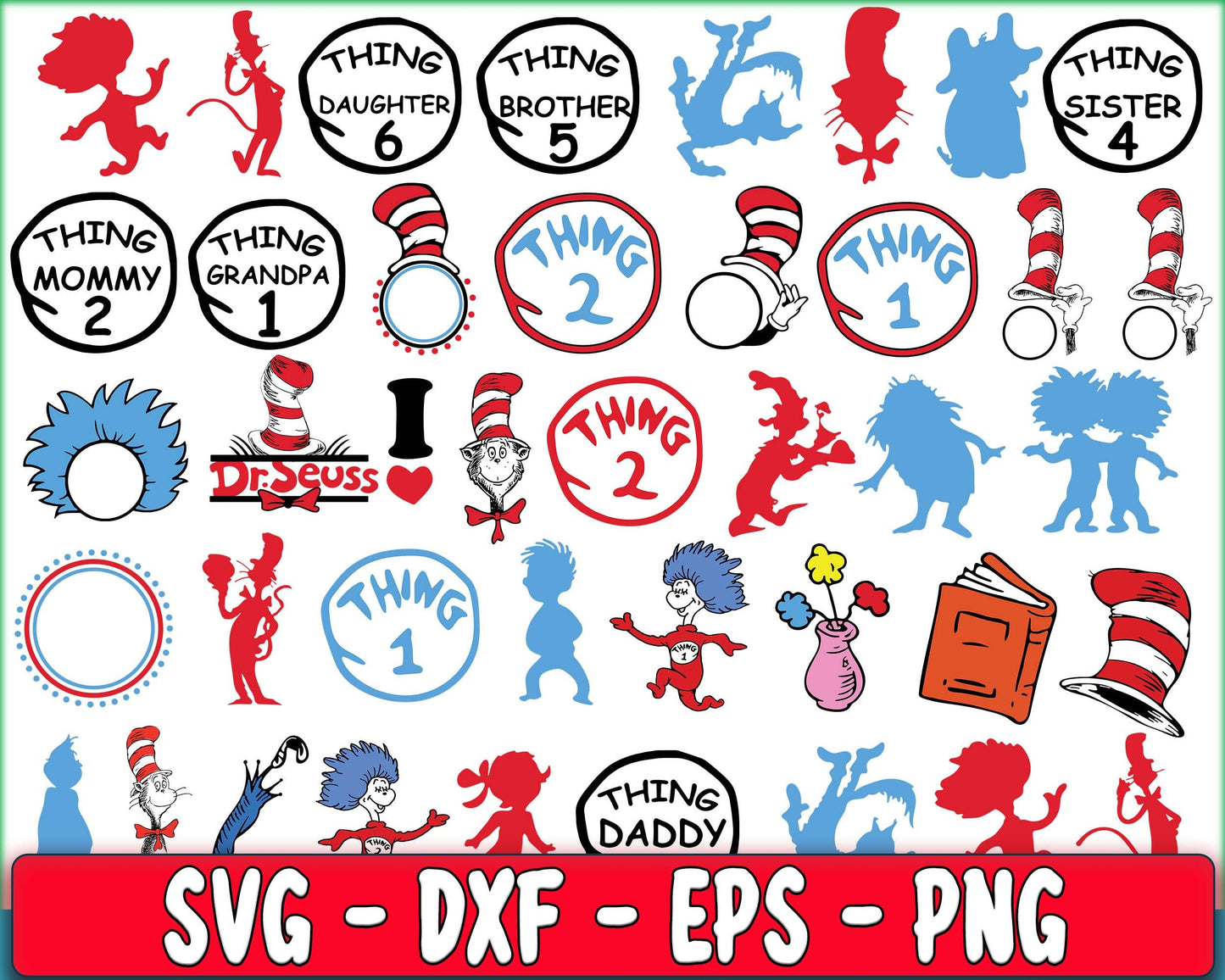 150+ file Dr seuss bundle svg, cat in the hat bundle SVG , Dr seuss SVG, EPS, PNG, DXF , cricut , file cut, for Cricut, Silhouette , digital download, Instant Download