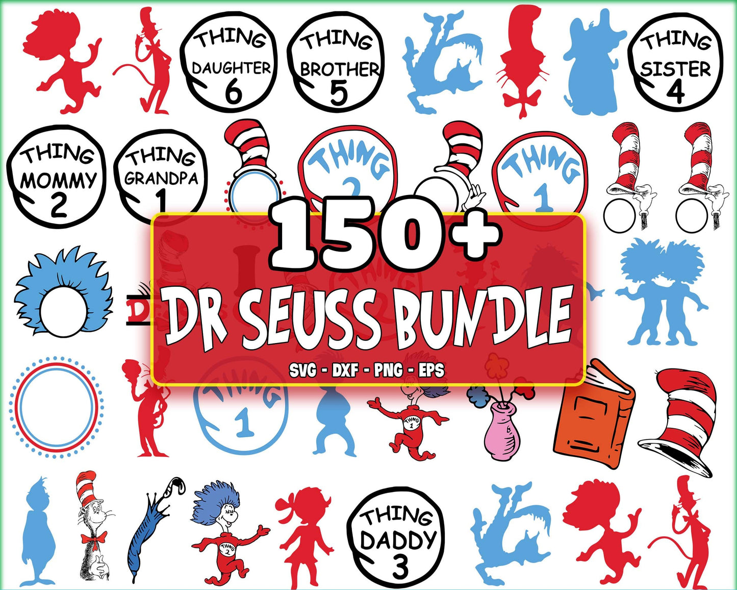 150+ file Dr seuss bundle svg, cat in the hat bundle SVG , Dr seuss SVG, EPS, PNG, DXF , cricut , file cut, for Cricut, Silhouette , digital download, Instant Download