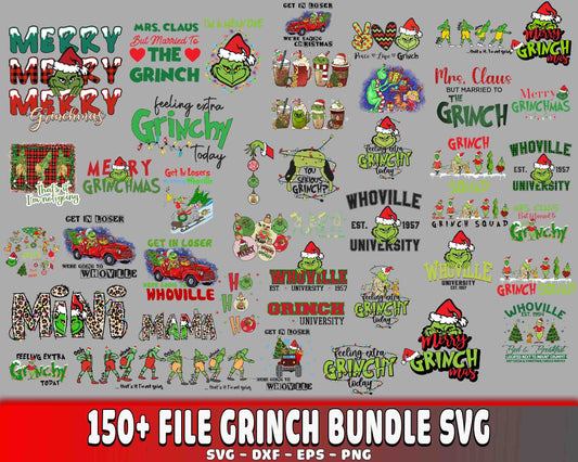 Grinch Bundle SVG , 150+ file Grinch bundle SVG PNG DXF EPS , cricut , file cut , Silhouette, digital download, Instant Download