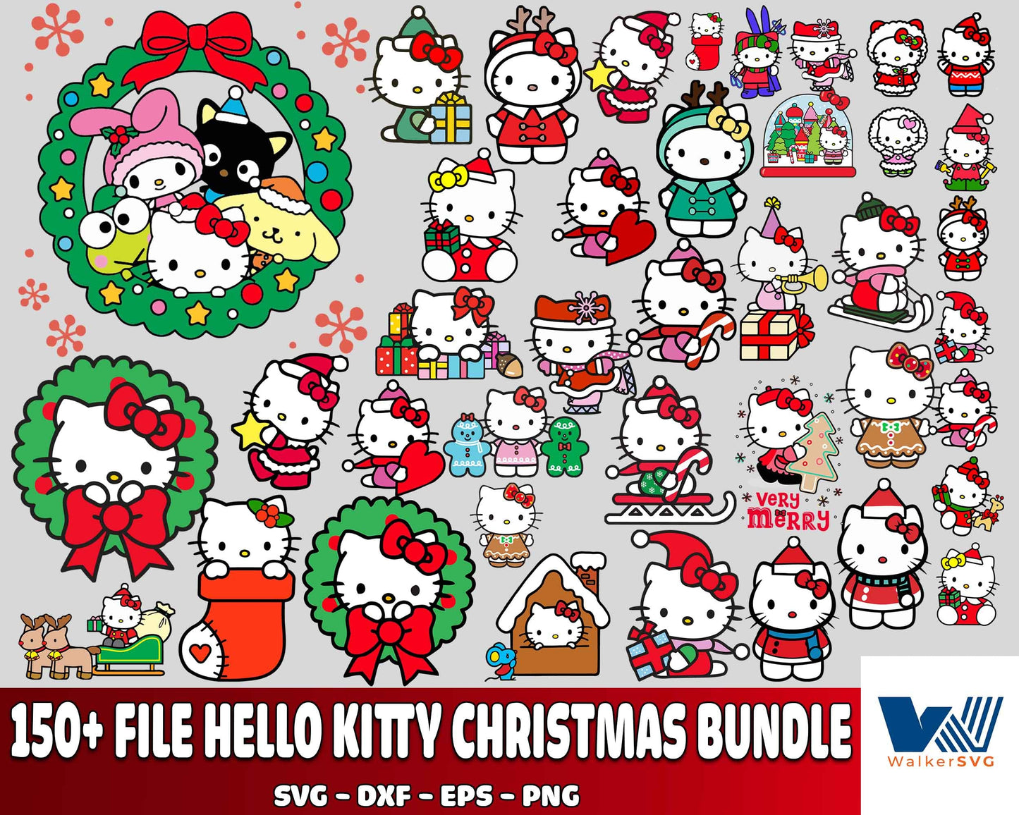 150+ file hello kitty christmas Bundle SVG , Grinch SVG , Cutting Image,  cricut , file cut , digital download