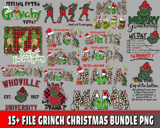 Grinch christmas bundle  PNG , 15+ file Grinch christmas Bundle PNG  , file cut , Silhouette, digital download, Instant Download