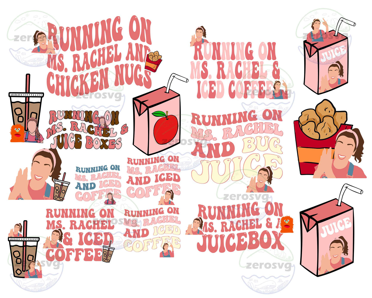 15+file Running On Ms.Rachel bundle svg,dxf,png, cricut , file cut , Silhouette, Digital Dowload