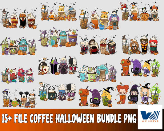 coffee halloween bundle png , 15+ file coffee halloween bundle png , Silhouette , Digital download