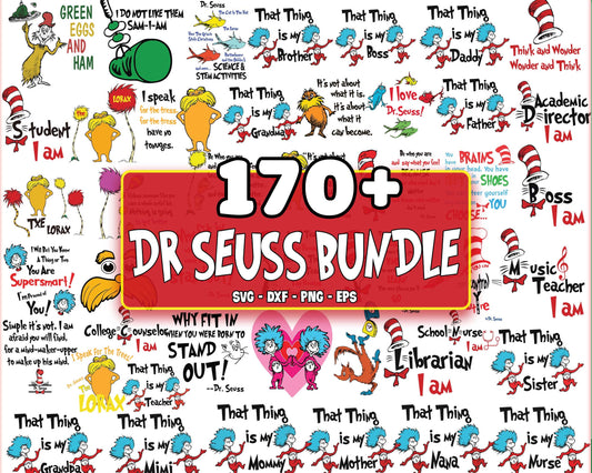 170+ file Dr seuss bundle svg, cat in the hat bundle SVG , Dr seuss SVG, EPS, PNG, DXF , cricut , file cut, for Cricut, Silhouette , digital download, Instant Download