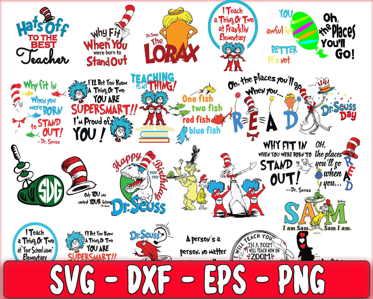 170+ file Dr seuss bundle svg, cat in the hat bundle SVG , Dr seuss SVG, EPS, PNG, DXF , cricut , file cut, for Cricut, Silhouette , digital download, Instant Download