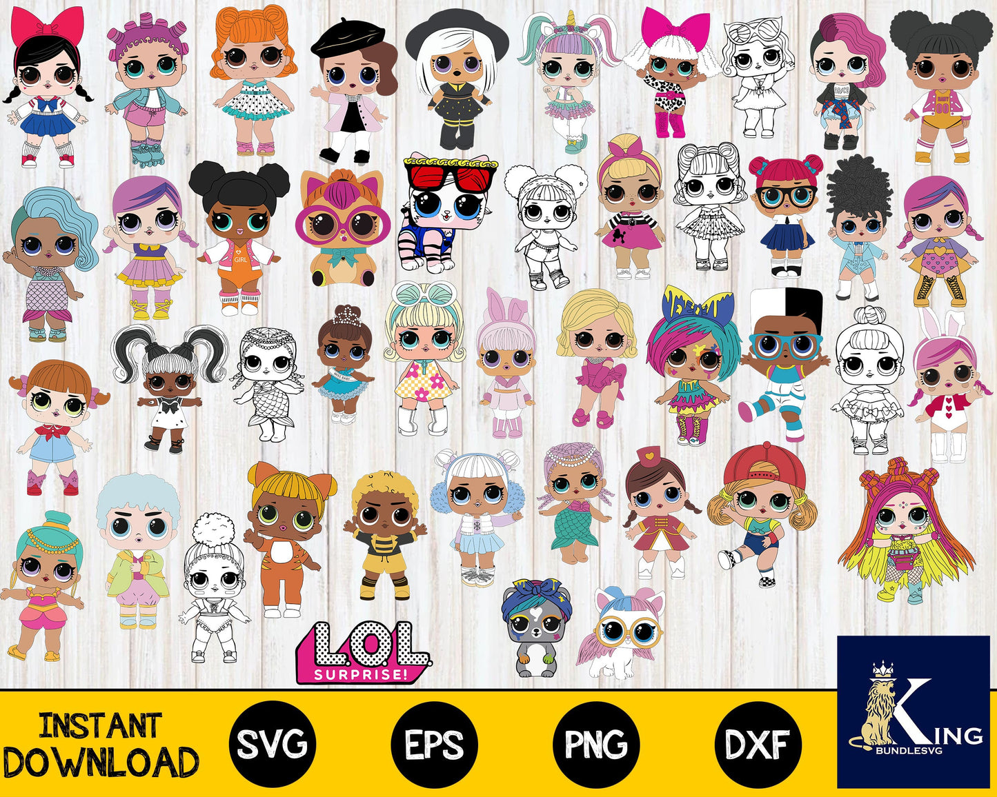 Lol dolls svg dxf eps png, 184+ file lol dolls bundle svg , Beautiful Doll Png, baby dolls clipart set vector, New Doll Svg, Cricut , File cut , Vector file , Silhouette Digital Dowload