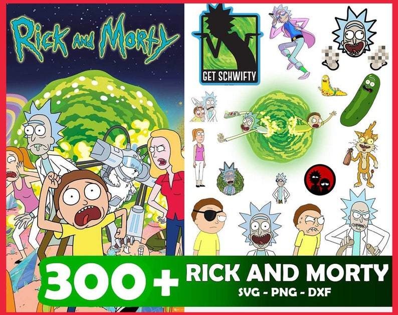 Rick and Morty SVG Bundle - 300+ files Rick and Morty SVG, EPS, PNG, DXF for Cricut, Silhouette