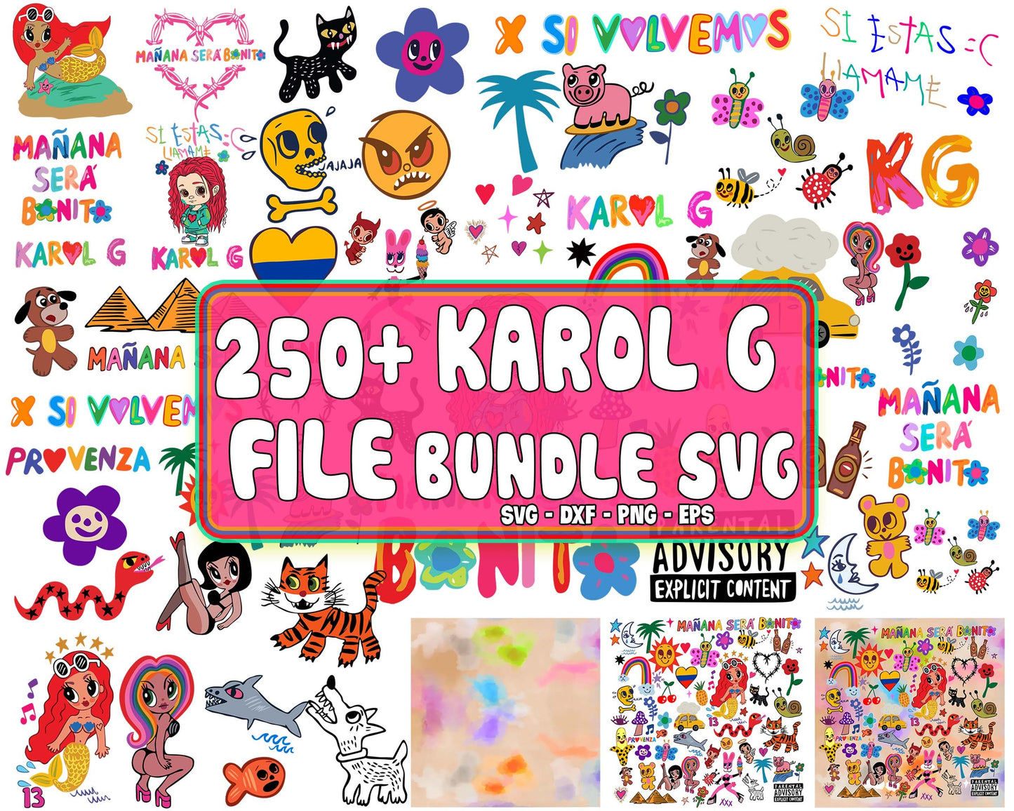 Karol G bundle svg , Karol G Mañana Será Bonito bundle SVG DXF PNG EPS , 250+ file Karol G Mañana Sera Bonito bundle svg, cricut , file cut , Silhouette, digital download, Instant Download