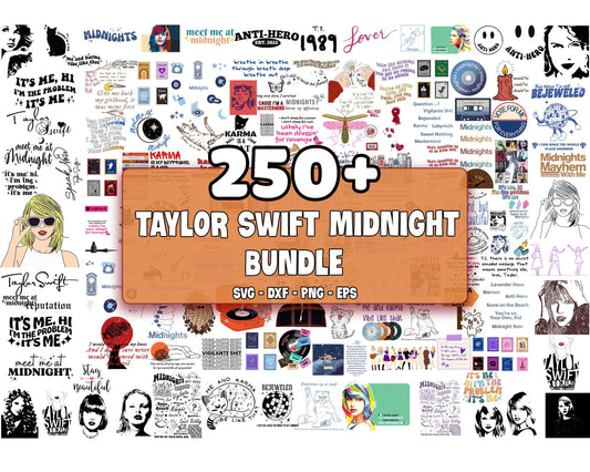 Taylor Midnights SVG , Taylor Swift Albums SVG , 250+ Taylor Midnights bundle SVG DXF EPS PNG, Different File Types , Cutting Image, File Cut , Digital Download, Instant Download
