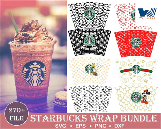 270+ Starbucks Wrap Luxury SVG Bundle  ,cricut , file cut , vector file , Silhouette, Digital Dowload