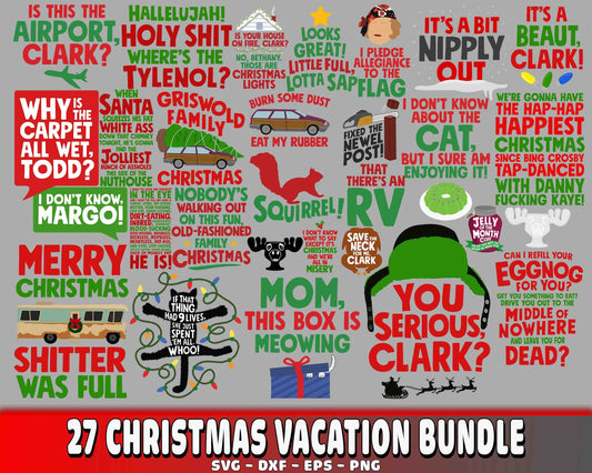 Christmas Vacation Bundle SVG , 27 file Christmas Vacation bundle SVG PNG DXF EPS , cricut , file cut , Silhouette, digital download, Instant Download