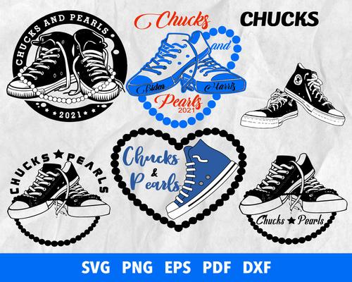 Chucks & Pearls SVG Bundle - 100+ files Chucks & Pearls SVG, EPS, PNG, DXF for Cricut, Silhouette