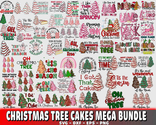 Christmas tree cakes Bundle SVG , 300+ file Christmas tree cakes mega bundle SVG PNG DXF EPS , cricut , file cut , Silhouette, digital download, Instant Download