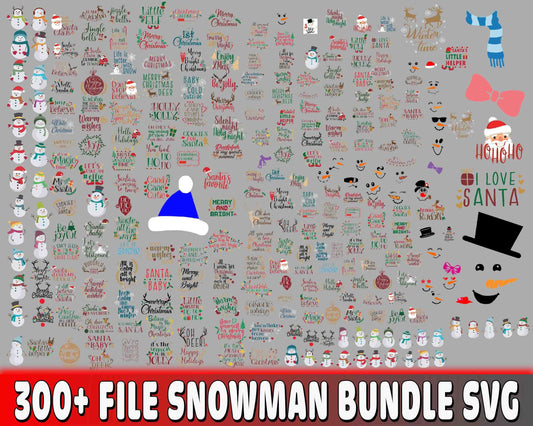 Snowman bundle SVG , 300+ file Snowman bundle  SVG PNG DXF EPS , cricut , file cut , Silhouette, digital download, Instant Download