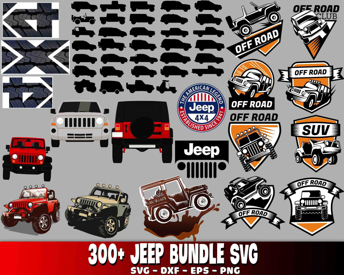 Jeep Bundle PNG , 300+ file jeep bundle PNG  , file cut , Silhouette, digital download, Instant Download