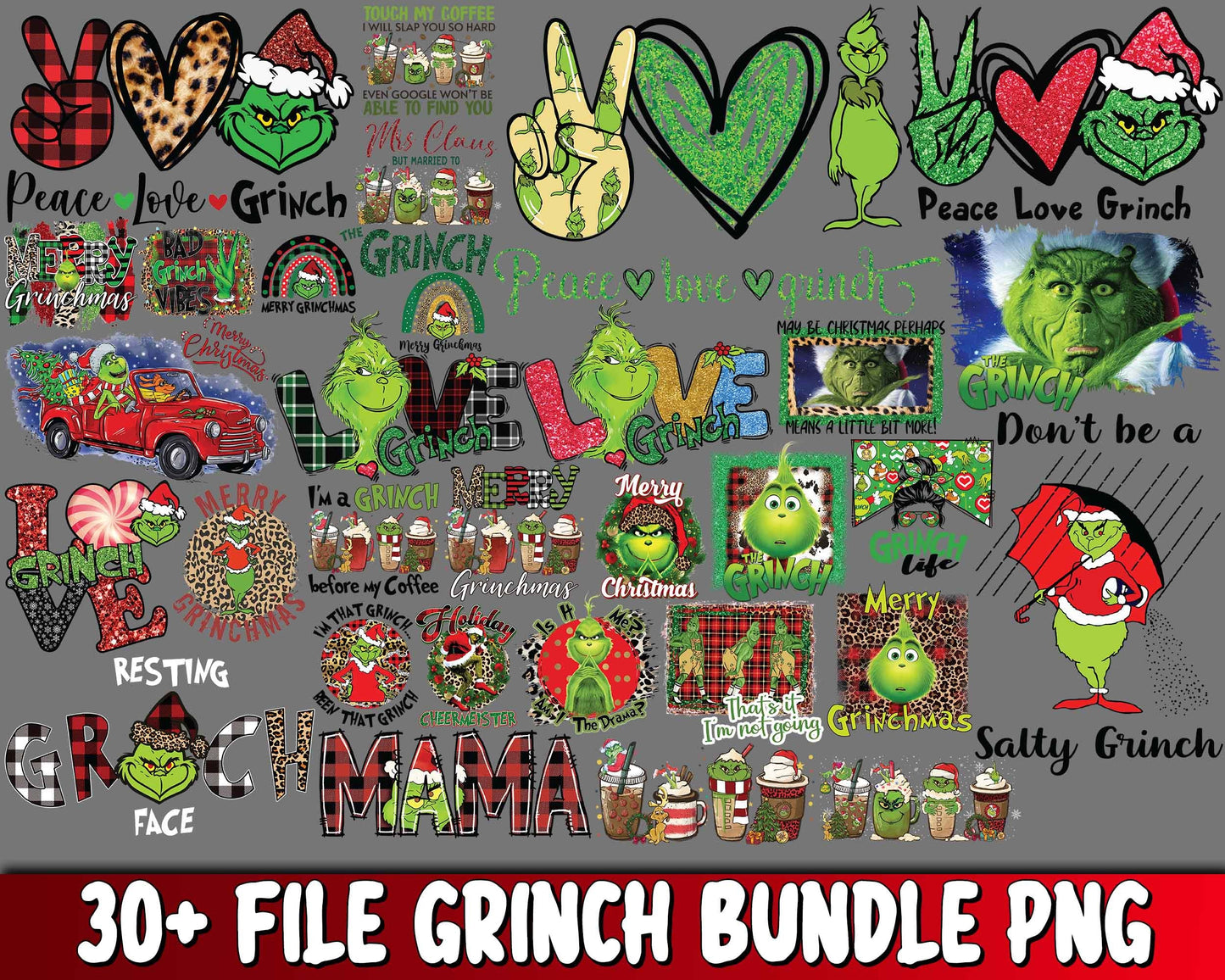 30+ file Grinch bundle PNG , Cutting Image, cricut , file cut , digital download ,Instant Download