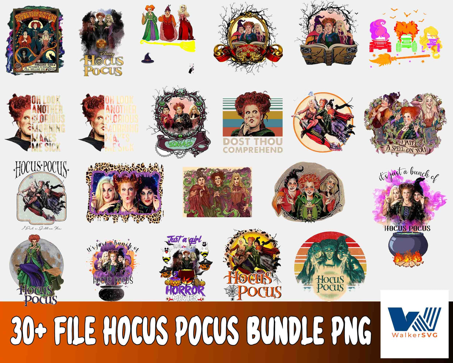 Hocus pocus  bundle png ,30+ file Hocus pocus  PNG   , Silhouette , Digital download