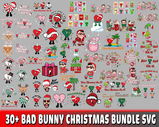 30+file bad bunny christmas bundle svg  , Bad bunny christmas SVG DXF EPS PNG  , file cut , Silhouette, digital download, Instant Download