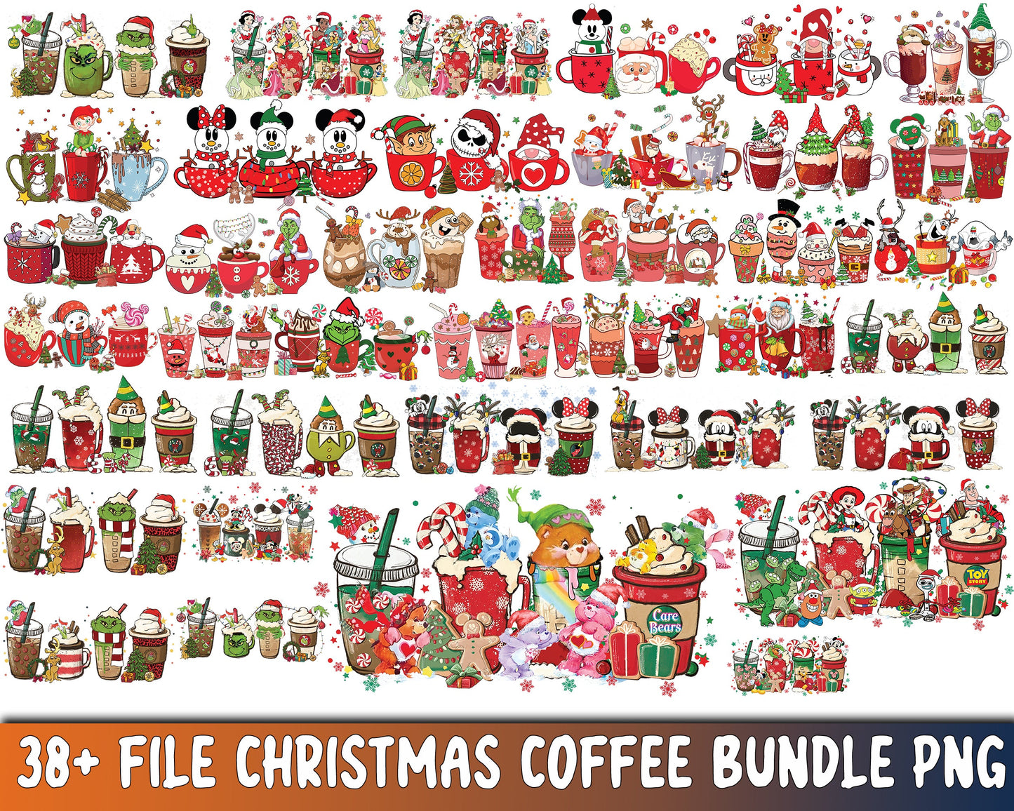 38+ file Christmas Coffee bundle PNG ,Christmas Coffee PNG , Silhouette , Digital download