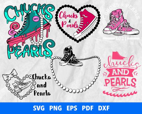 Chucks & Pearls SVG Bundle - 100+ files Chucks & Pearls SVG, EPS, PNG, DXF for Cricut, Silhouette