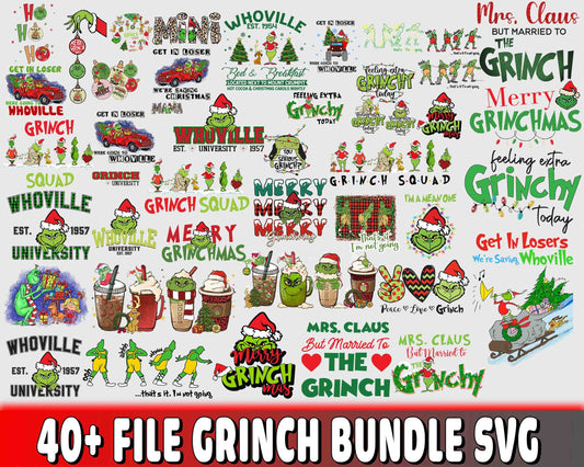 Grinch bundle svg , 40+ file grinch bundle SVG DXF EPS PNG  , file cut , Silhouette, digital download, Instant Download