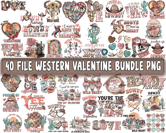 40 file Western Valentine bundle PNG , Western Valentine PNG, Cutting Image, File Cut , Digital Download, Instant Download