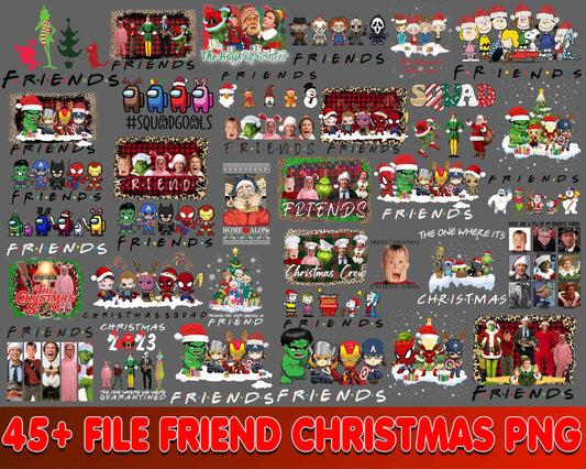 45+ file friend christmas bundle PNG , bundle friend christmas PNG , file cut,   for Cricut, Silhouette