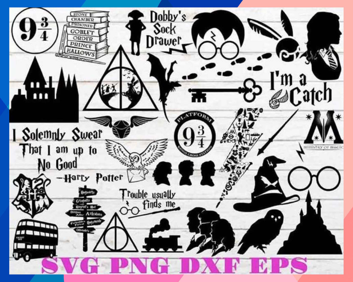 Harry Potter SVG Bundle - 5000+ files Harry Potter SVG, EPS, PNG, DXF , File cut , for Cricut, Silhouette , Digital download, Instant Download