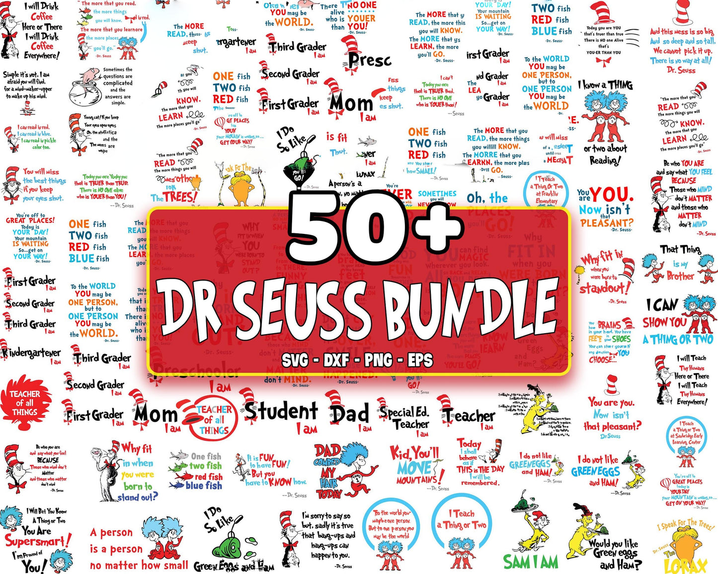 50+ file Dr seuss bundle svg, cat in the hat bundle svg , Dr seuss SVG, EPS, PNG, DXF , cricut , file cut, for Cricut, Silhouette , digital download, Instant Download