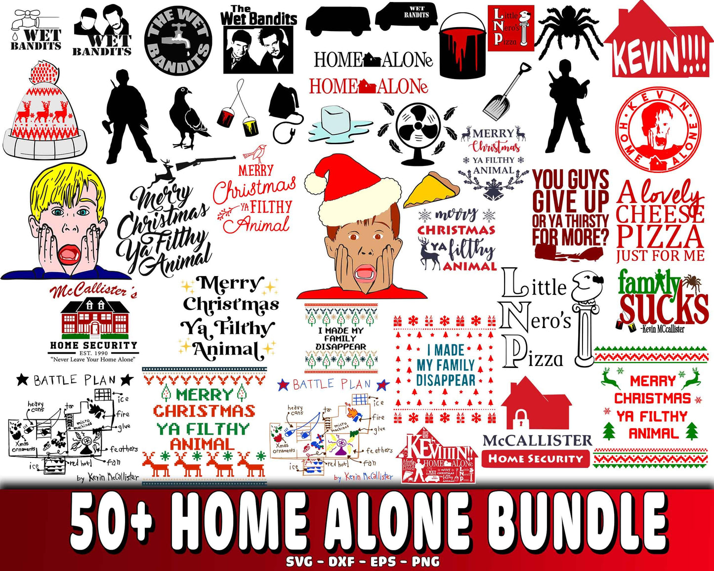 50+ file Home Alone bundle  SVG EPS DXF PNG , Cutting Image, cricut , file cut , digital download ,Instant Download