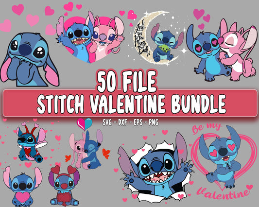 50 file STITCH Valentine bundle SVG, Bad Bunny valentines SVG DXF EPS PNG, Cutting Image, File Cut , Digital Download, Instant Download