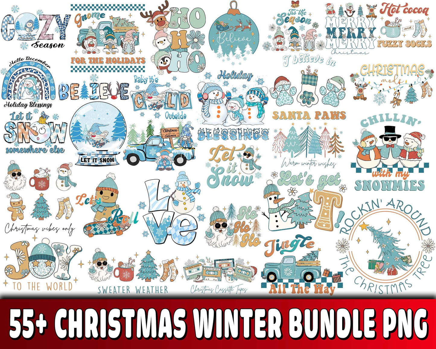 55+ file Christmas winter bundle PNG  , Cutting Image, cricut , file cut , digital download ,Instant Download