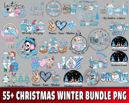 55+ file Christmas winter bundle PNG  , Cutting Image, cricut , file cut , digital download ,Instant Download