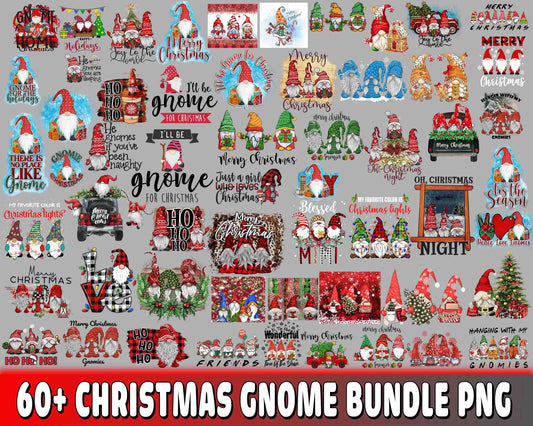 Christmas Gnome Bundle PNG ,60+ file Christmas Gnome Bundle PNG  , file cut , Silhouette, digital download, Instant Download