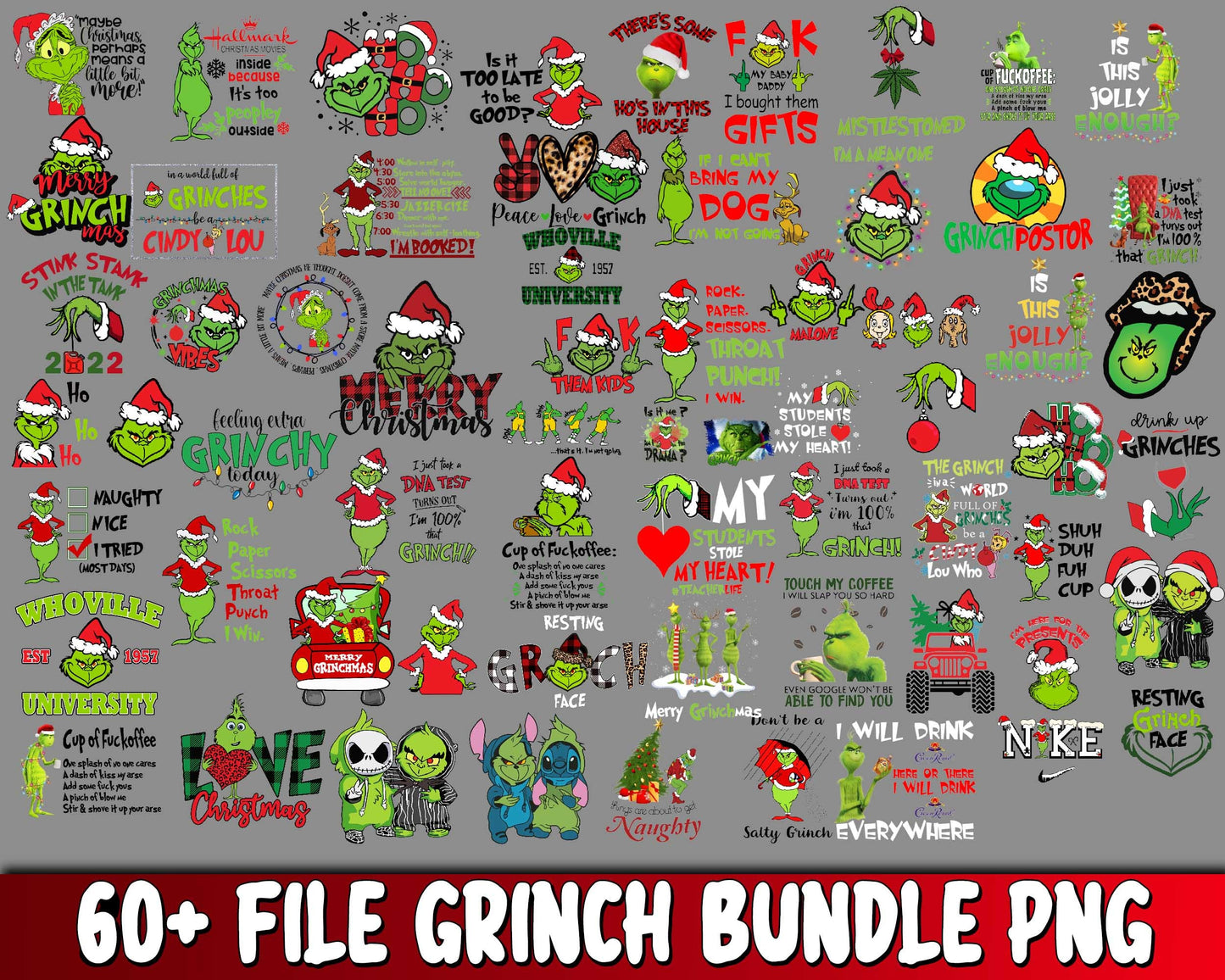 Grinch bundle PNG , 60+ file Grinch bundle PNG , Cutting Image, cricut , file cut , digital download ,Instant Download