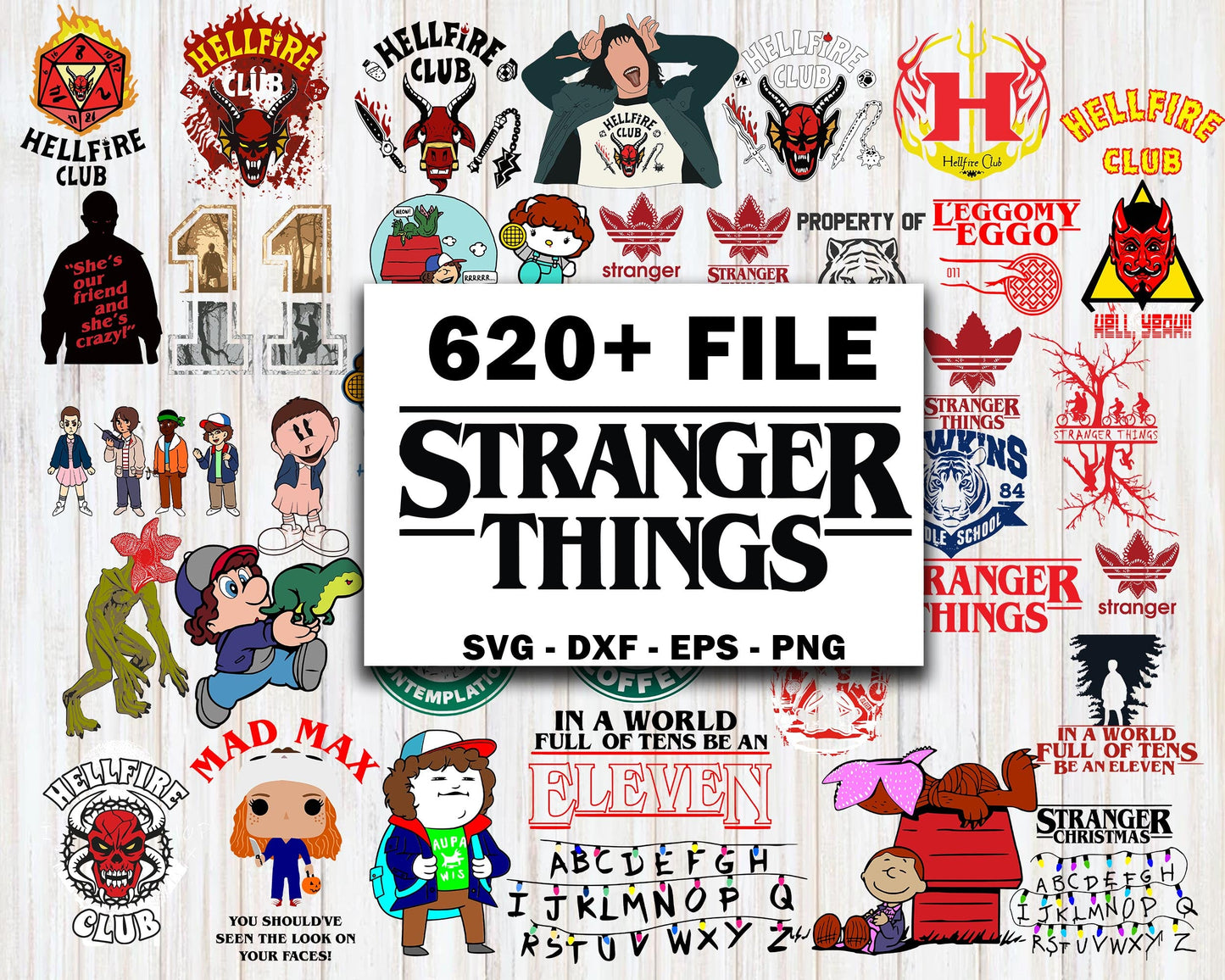 Stranger things 4 SVG , 620+ file Mega Bundle Stranger things svg,dxf,eps, png,  Cricut , File cut , Vector file , Silhouette Digital Dowload