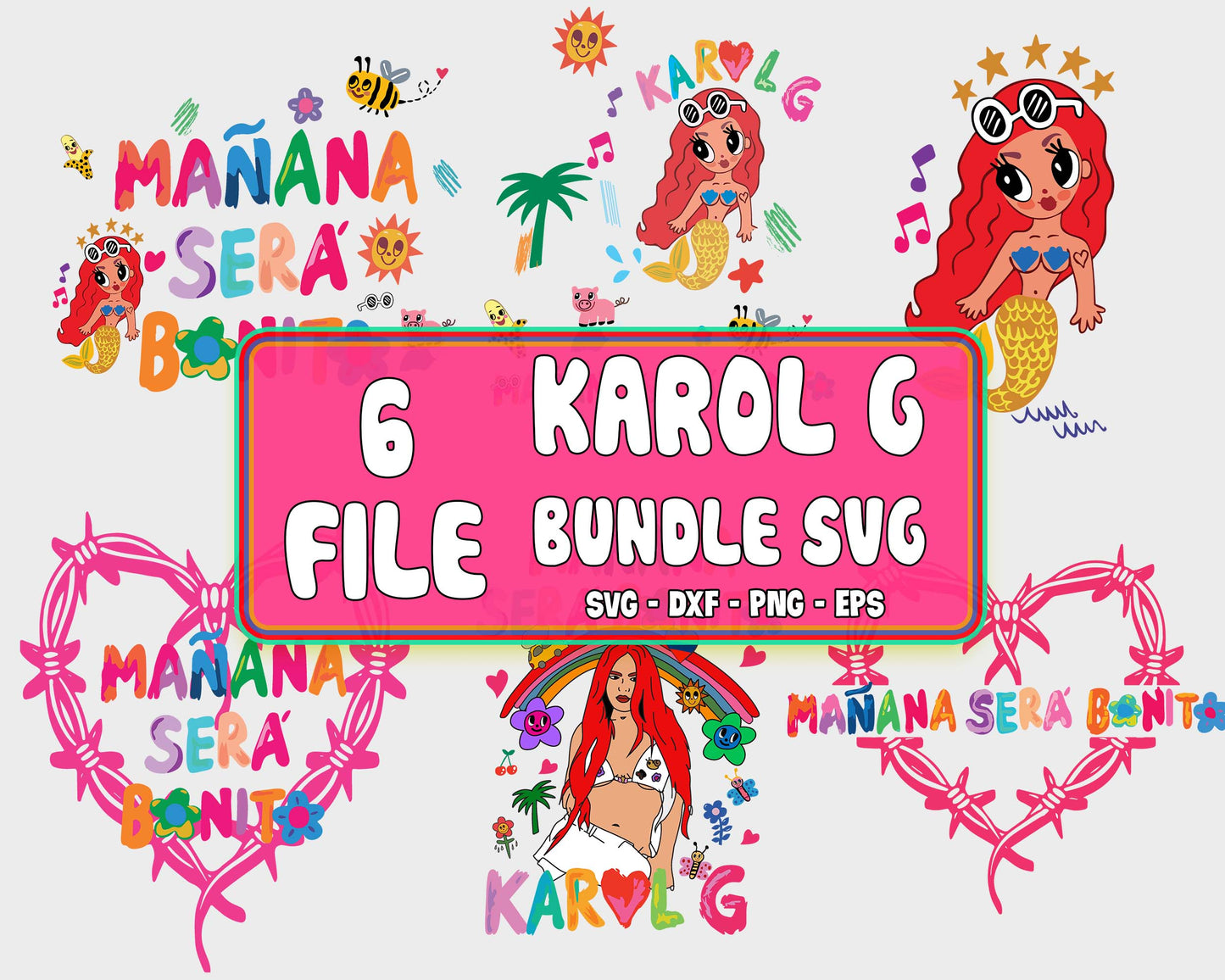 Karol G Mañana Sera Bonito SVG DXF PNG EPS ,6+ file Karol G Mañana Sera Bonito bundle svg, cricut , file cut , Silhouette, digital download, Instant Download