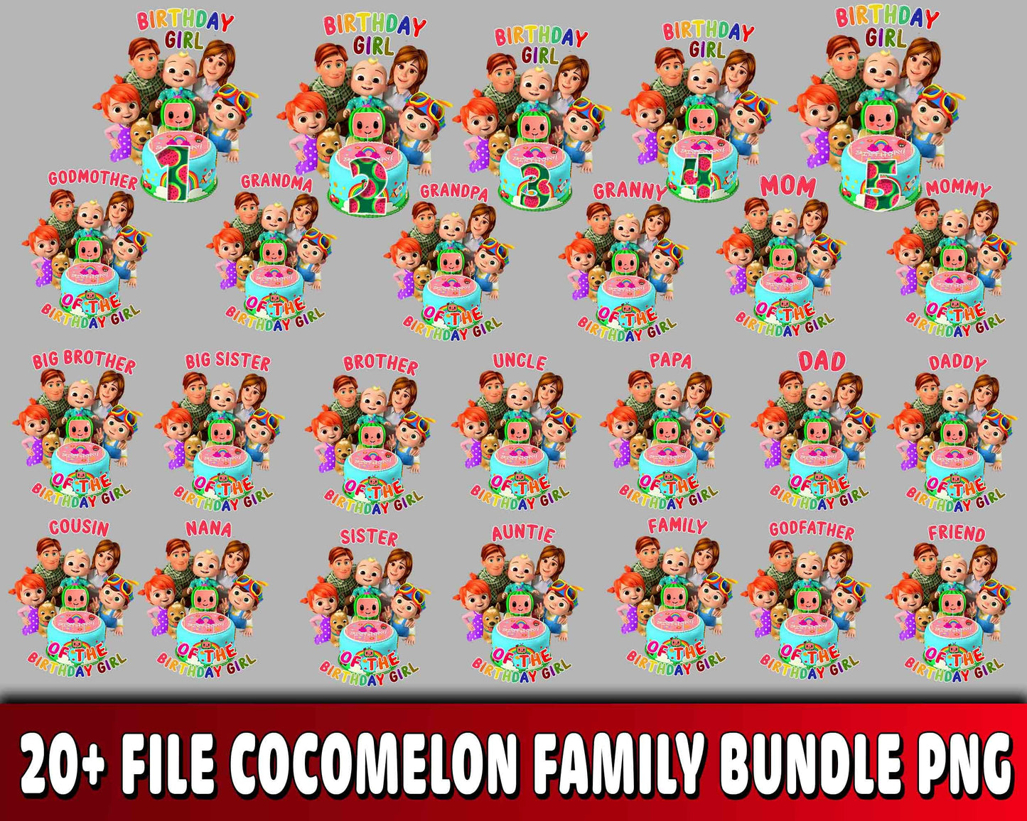 CoComelon SVG Bundle - 700+ files CoComelon SVG, EPS, PNG, DXF for Cricut, Silhouette, digital download