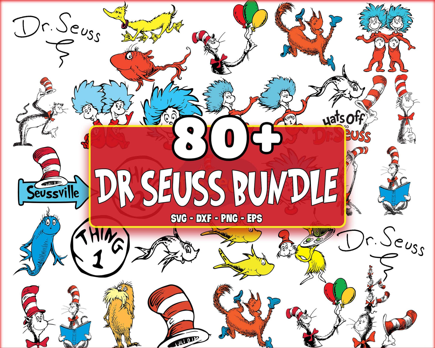 80+ file Dr seuss bundle svg, cat in the hat bundle SVG , Dr seuss SVG, EPS, PNG, DXF , cricut , file cut, for Cricut, Silhouette , digital download, Instant Download