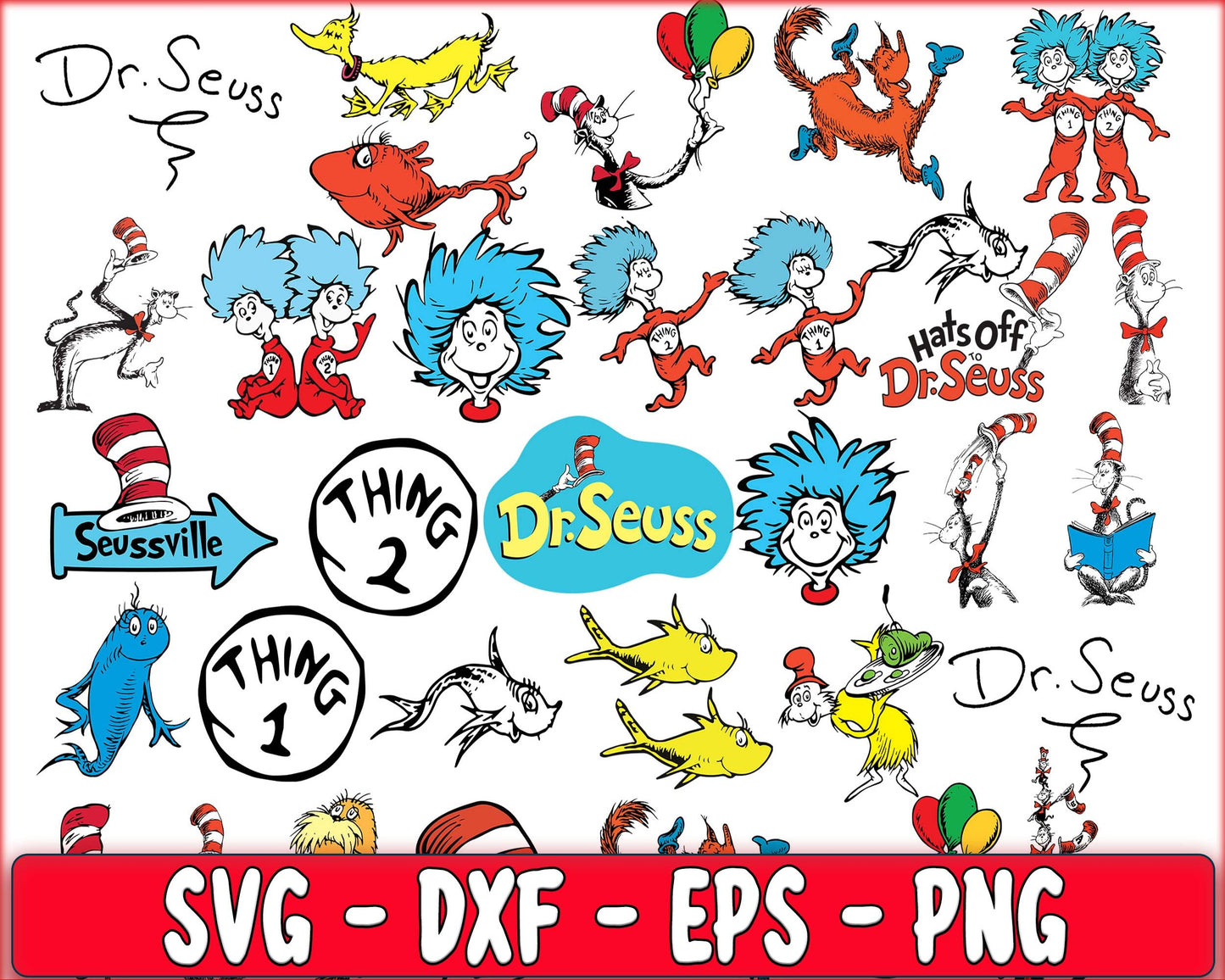 80+ file Dr seuss bundle svg, cat in the hat bundle SVG , Dr seuss SVG, EPS, PNG, DXF , cricut , file cut, for Cricut, Silhouette , digital download, Instant Download