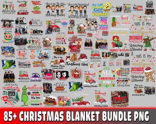 Christmas Blanket bundle PNG , 85+ Christmas Movie Watching Blanket bundle PNG  , file cut , Silhouette, digital download, Instant Download